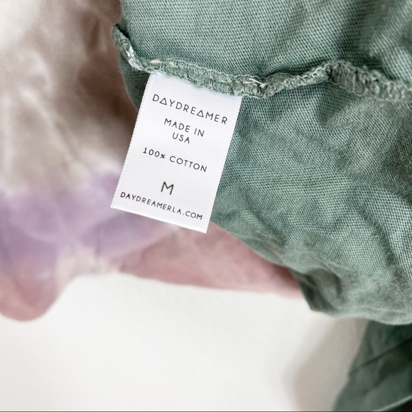 Daydreamer Dusty Rose Tie Dye Long Sleeve Crewneck Crop Top - Picture 8 of 10